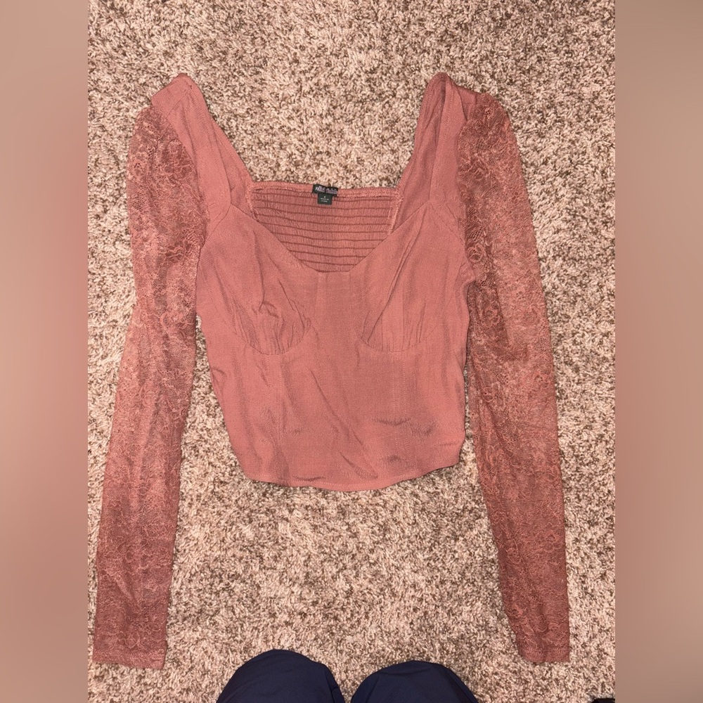 Wild Fable Sheer Fitted Crop Blouse